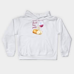 Wine Cheese and Bread Kids Hoodie